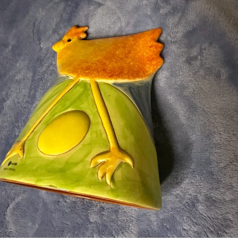 Vintage Bright Yellow‎ Ceramic Chicken Figurine